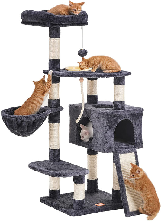 Cat Tower with Scratching Board, Multi-Level Cat Condo 