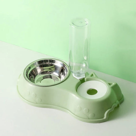 Automatic cat and dog double feeding bowl