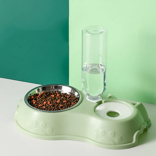 Automatic cat and dog double feeding bowl