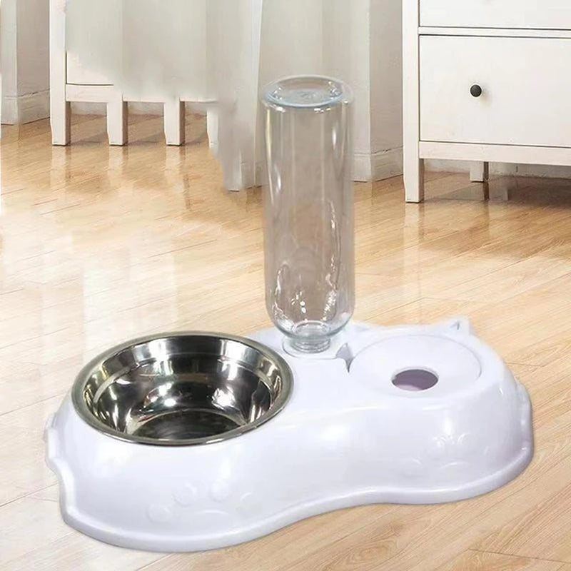 Automatic cat and dog double feeding bowl