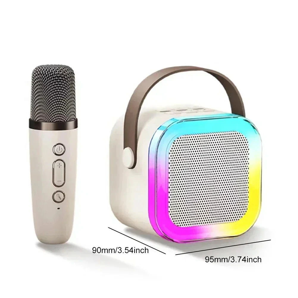 K12 Karaoke Machine Portable 5.3 PA Bluetooth Speaker System with 2 Wireless Microphones Home Family Singing Children'S Gifts