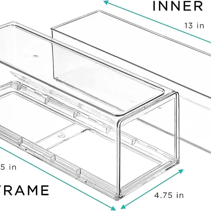 Clear Stackable Pull Out Refrigerator Organizer Bins