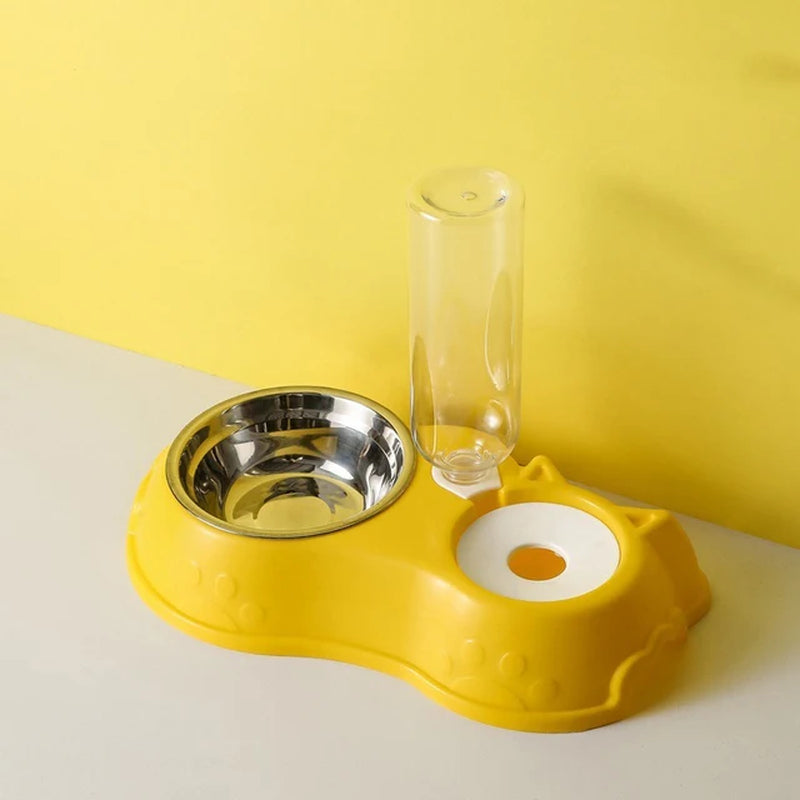 Automatic cat and dog double feeding bowl