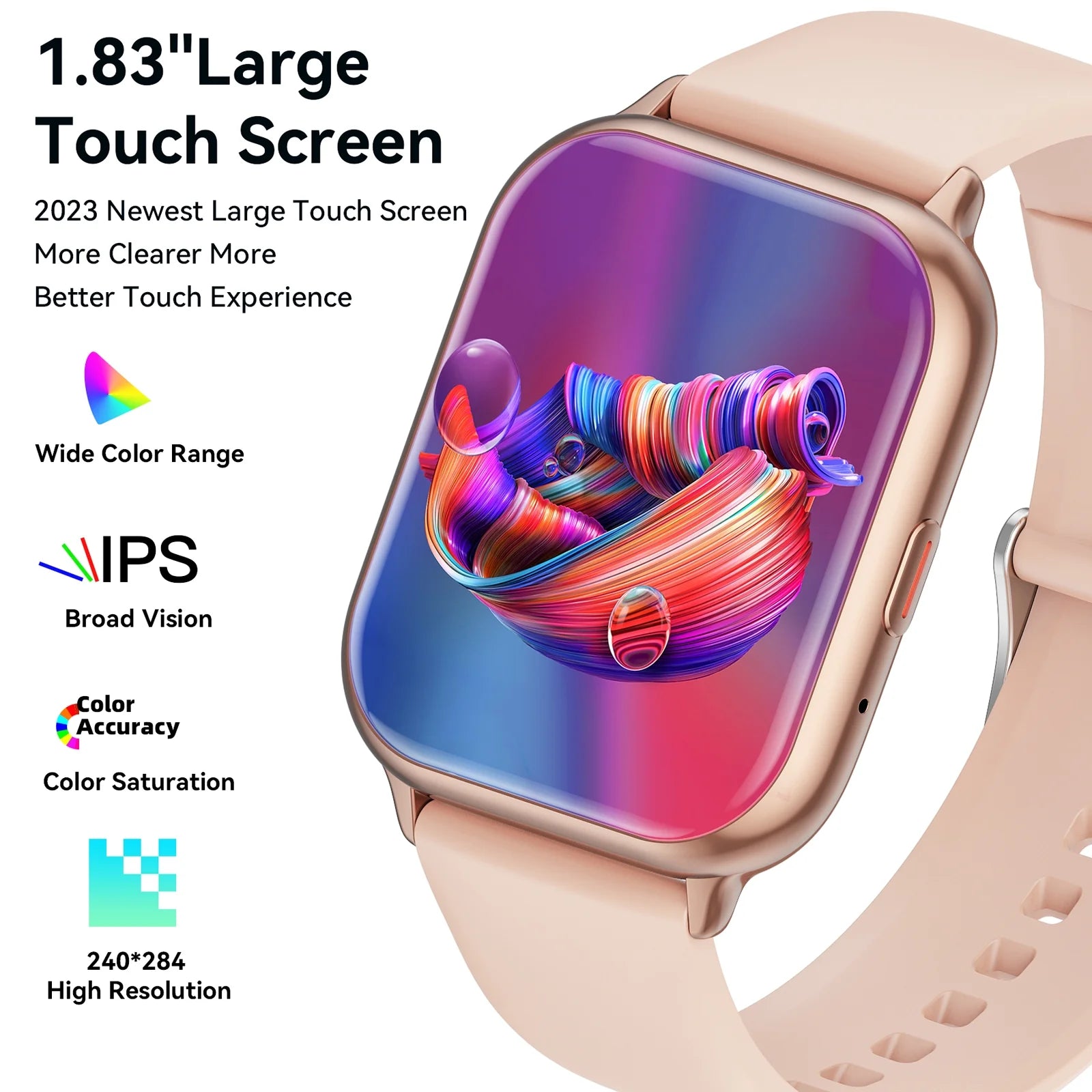 1.83-Inch Full Touch Women's Smartwatch, Android and IOS