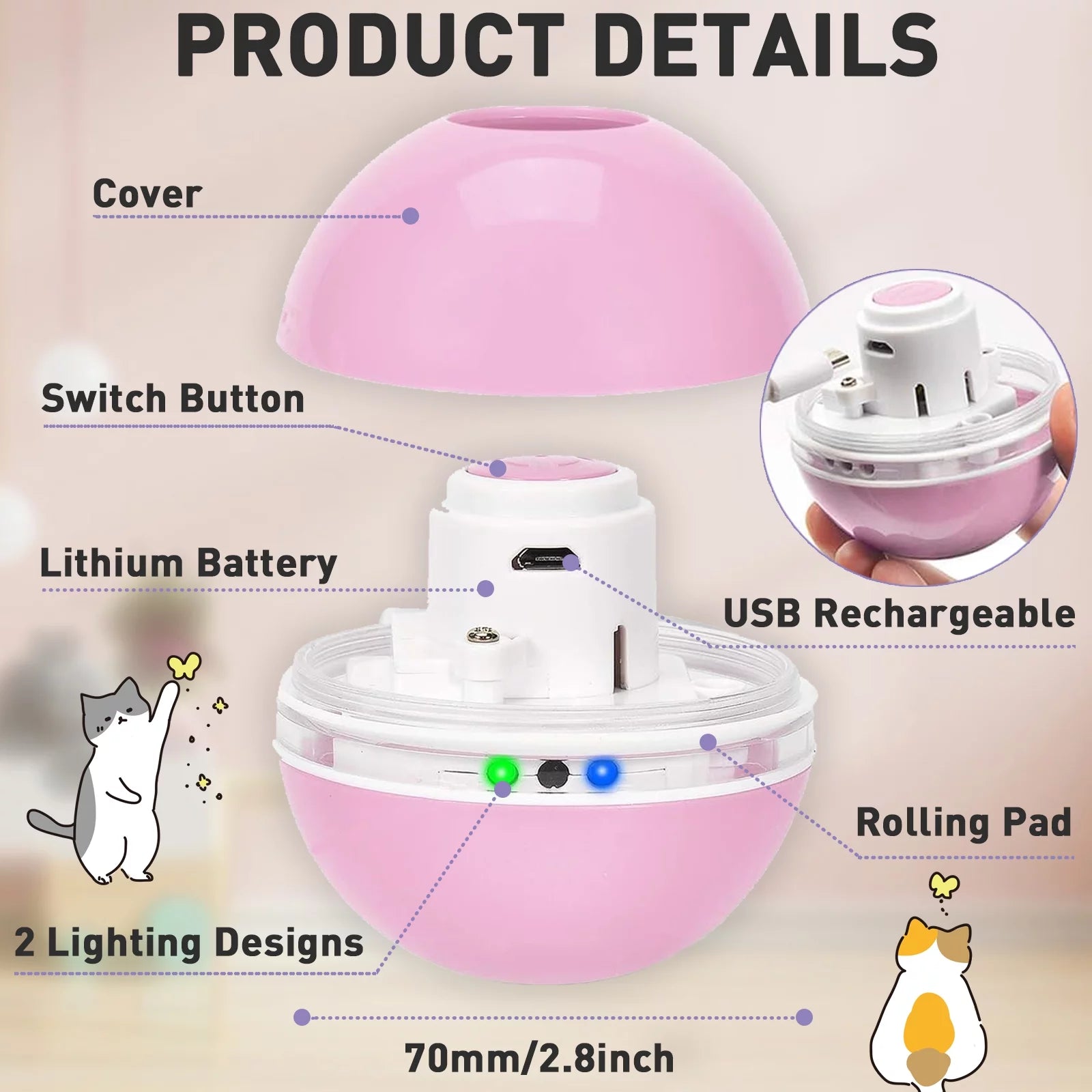 Interactive Electric Cat and Dog Ball 