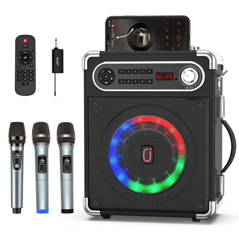 JYX S55 Karaoke Machine with Wireless Microphones